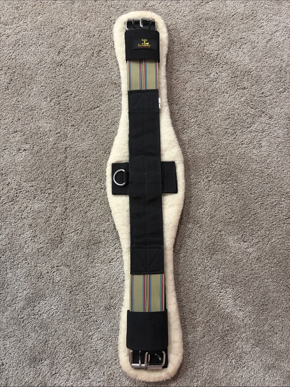 Bar J Woolback Double Elastic Contoured Girth 32”